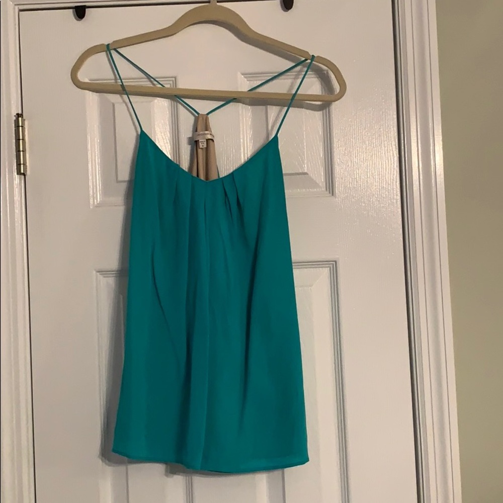 Green silk top